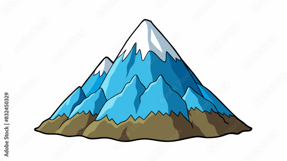 Aufkleber the imposing mountain loomed in the distance its peak covered in a thick blanket of snow that seemed