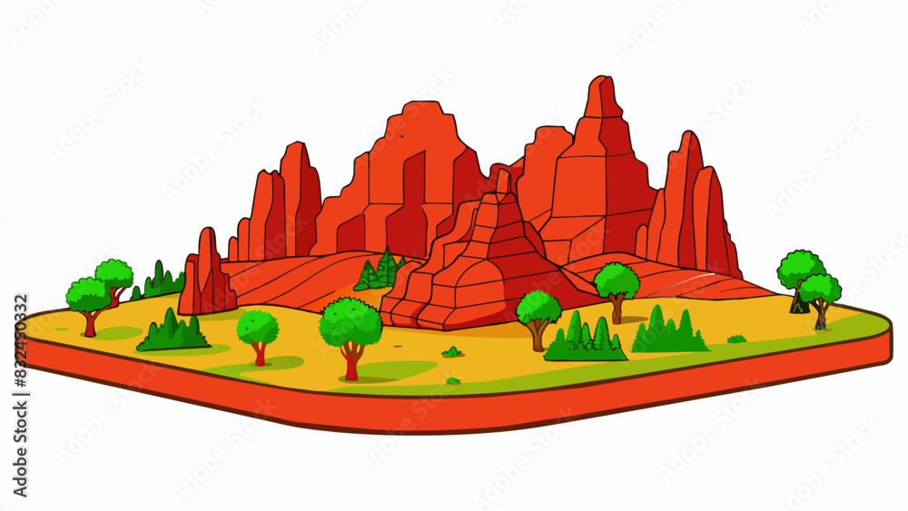 Poster the iconic outback of australia is a sweeping landscape of red desert with rugged rock formations re
