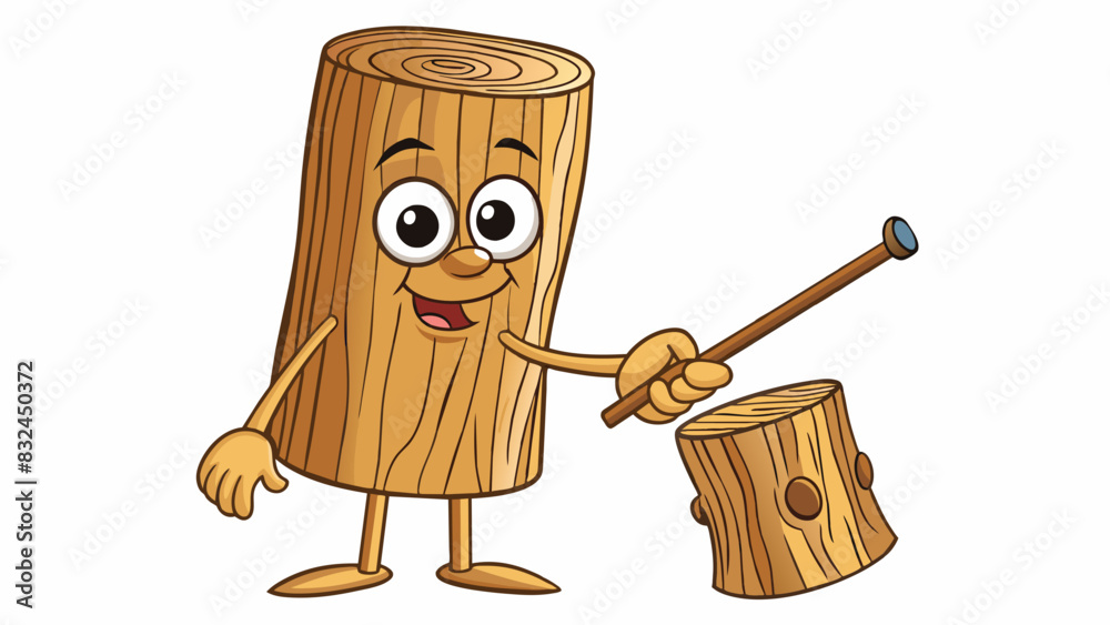Fototapete The knock of a wood on a tree trunk is a rhythmic tapping sound. Each knock has a slightly different tone creating a unique pattern.. Cartoon Vector.