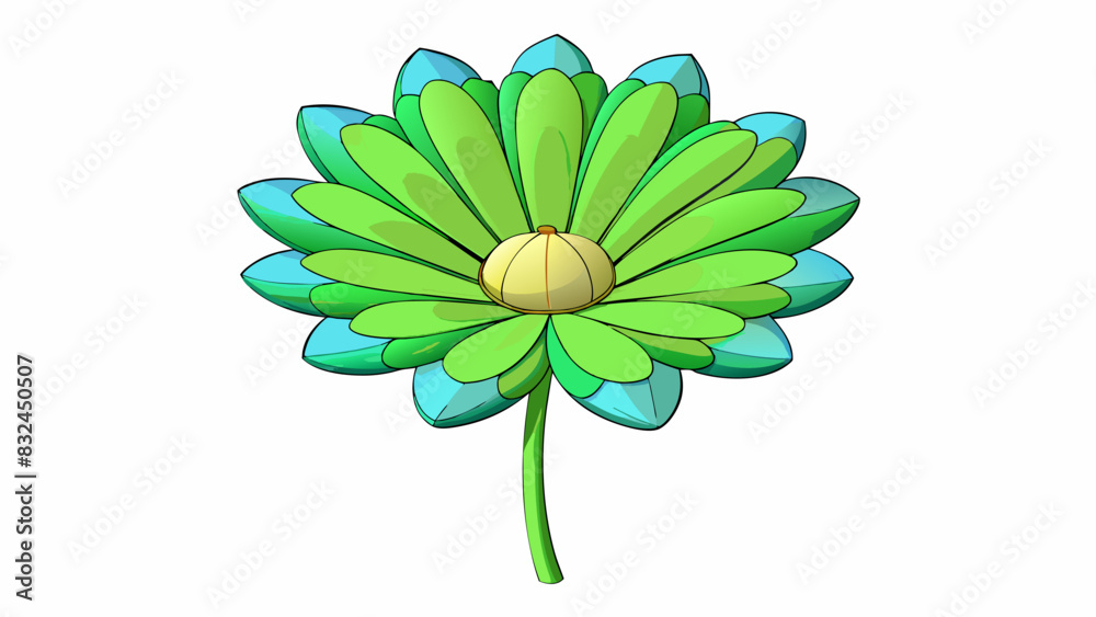 Aufkleber The middle section of a flower where the petals meet the stem and its vibrant color gradually fades to a soft green.. Cartoon Vector.