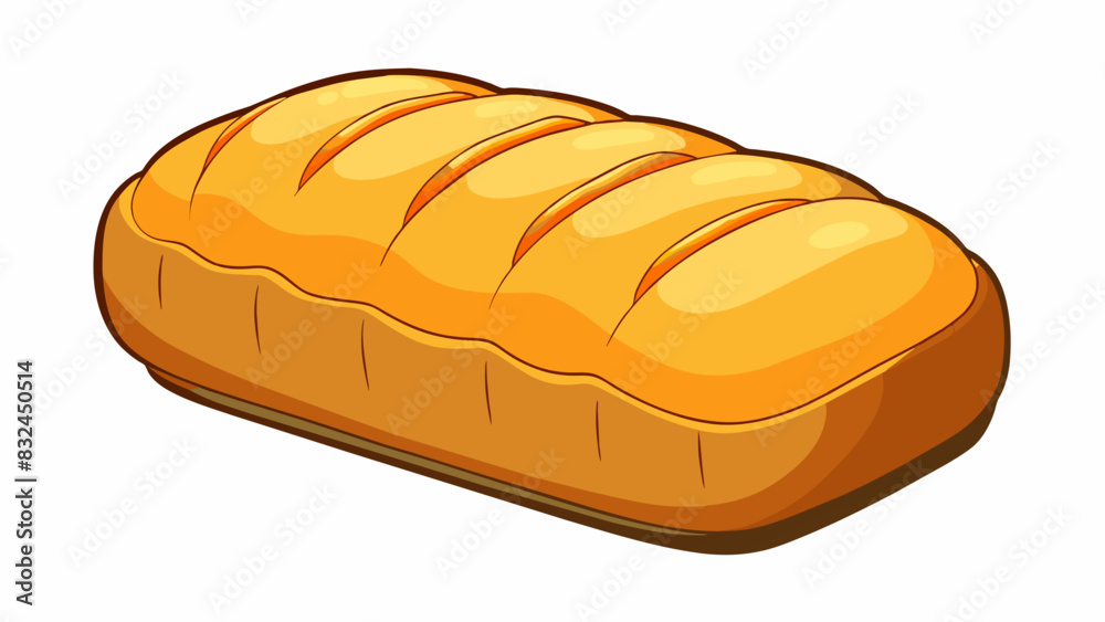 Poster The loaf of bread had an alright smell not too fresh or enticing but not stale either. Its crust had a golden brown color and the texture was soft and. Cartoon Vector.