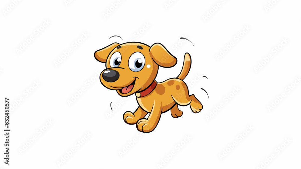 Poster The nodding dog toy happily bounced up and down its small paws hitting the ground with each nod.. Cartoon Vector.