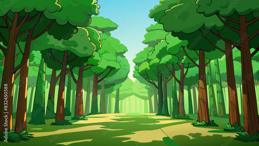 Poster the lush forest was alive with deep shades of green the thick canopy blocking out most of the sunlig