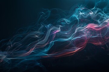 Ethereal vibrant smoke patterns against dark backdrop showcasing intricate beauty