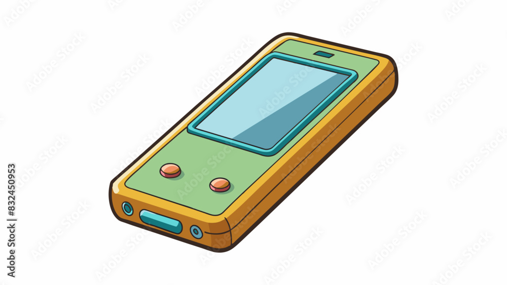 Poster the phone was thin and lightweight making it easy to slip into a pocket or purse.. cartoon vector.