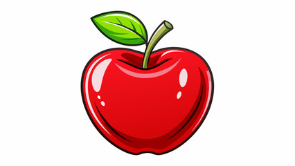 The perfect apple with a smooth and shiny red skin perfectly crisp and juicy when bitten and bursting with the sweetest flavor.. Cartoon Vector.