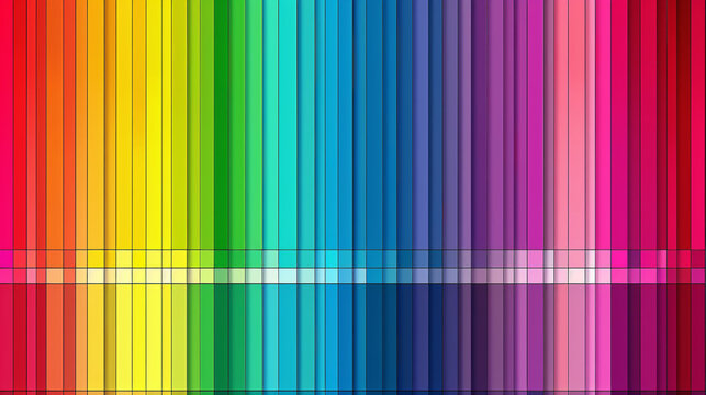 Chart showing the CMYK color mixing system with sample colors and shades, useful for print and design