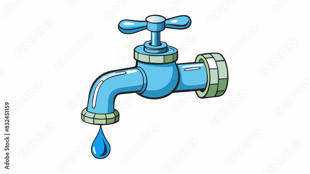 Aufkleber The sound of a leaky faucet dripping one drop at a time echoing through an otherwise quiet night.. Cartoon Vector.