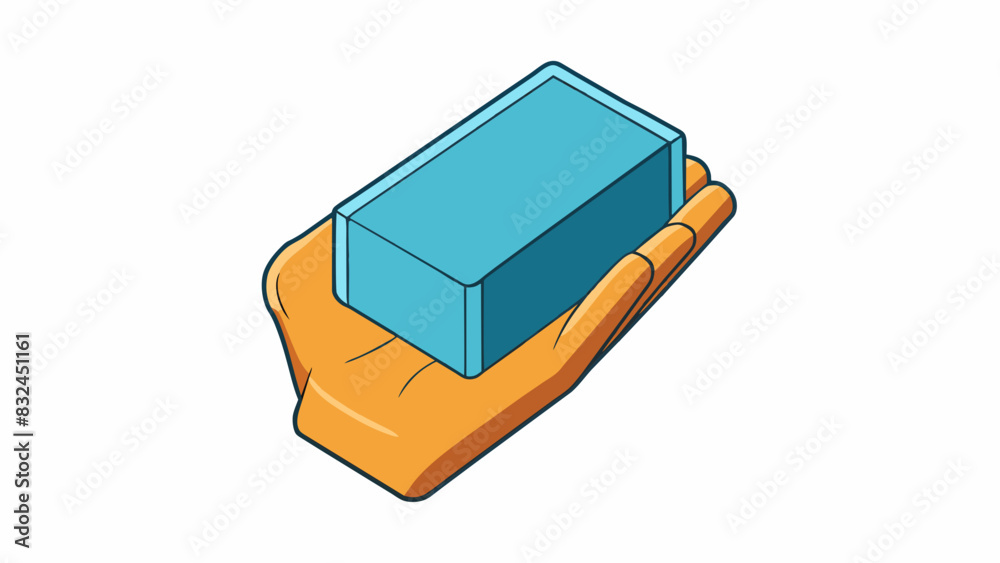 Poster The somewhat was a rectangular block that fit neatly in the palm of my hand. It was made of a hard plastic material and had a matte finish. The edges. Cartoon Vector.
