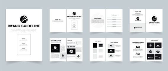 Brand Guidelines design Or Brand Manual Presentation Template 12 pages design
