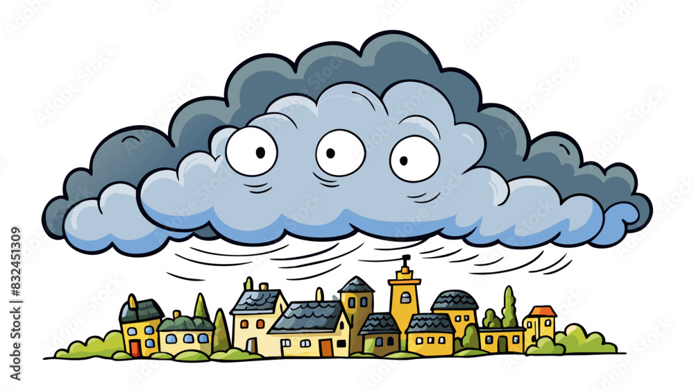 Poster the thick storm clouds loomed heavily in the sky casting a sense of foreboding over the town.. carto