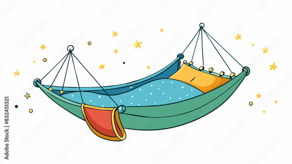 Poster the tent is pitched in a secluded meadow surrounded by towering trees. inside the sleeping bag is th