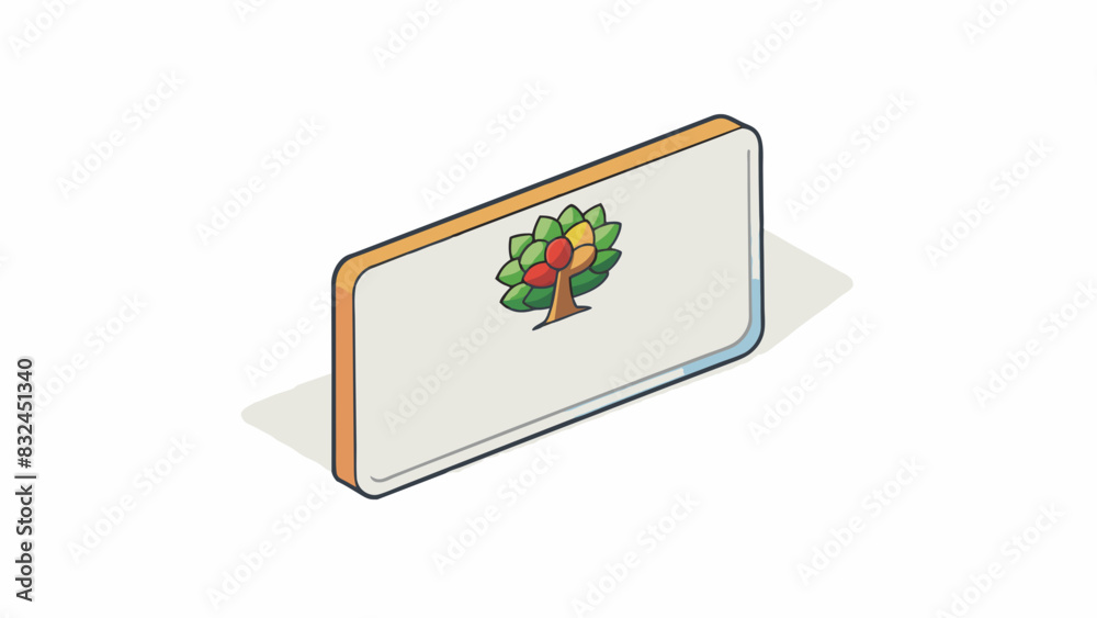 Poster The third paperwork is a small rectangular card similar to a business card. It is made of thick glossy paper and has a matte finish. The front has a. Cartoon Vector.