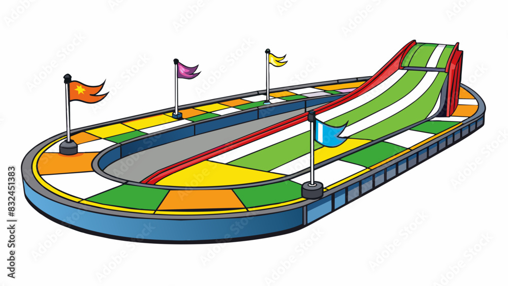 Aufkleber the track at the raceway is lined with brightly colored flags marking the twists and turns. the smoo