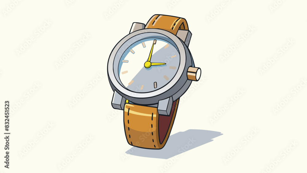 Poster the watch on his wrist ticked with precise movements its silver face shining in the sunlight.. carto