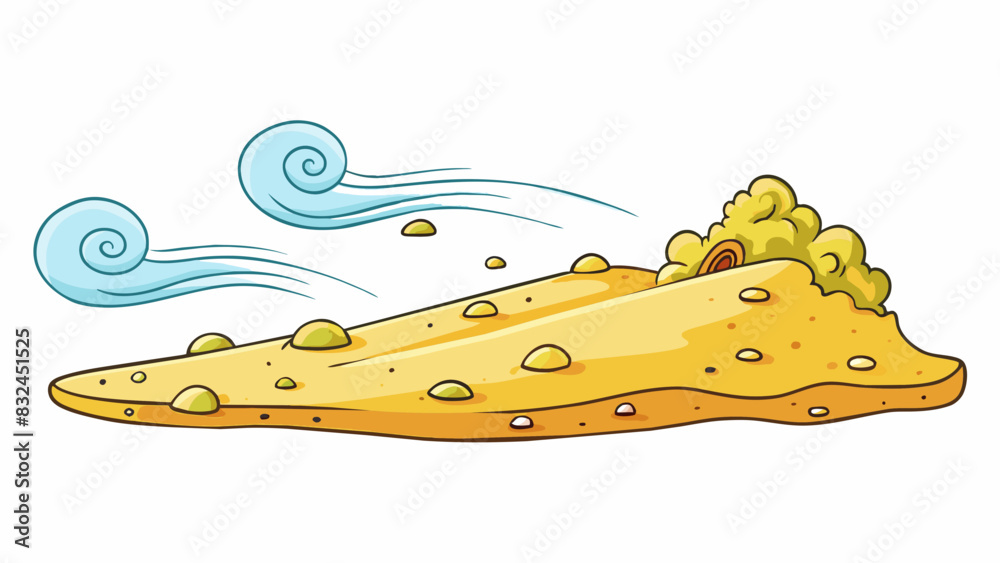 Aufkleber The warm playful breeze blew sandy particles across the beach creating small waves in the sand.. Cartoon Vector.