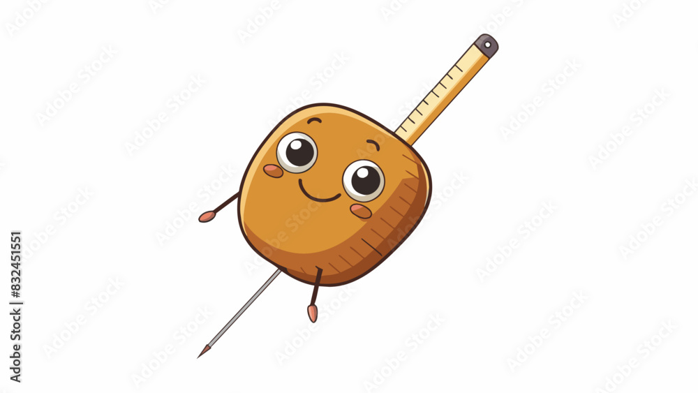 Poster The width of a sewing needle comparable to the size of a sesame seed. This small measurement is crucial in creating precise stitches and intricate. Cartoon Vector.