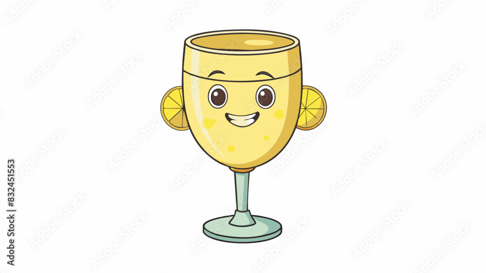 Aufkleber The wine had a pale yellow hue resembling the color of straw. It smelled of fresh citrus fruits with a refreshing acidity that tingled on the tongue.. Cartoon Vector.