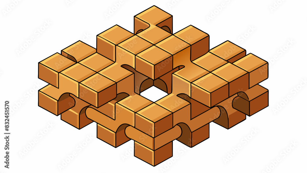 Aufkleber Thirteen is a wooden puzzle made up of thirteen small interlocking pieces. Each piece is a different shape and color but when put together in the. Cartoon Vector.