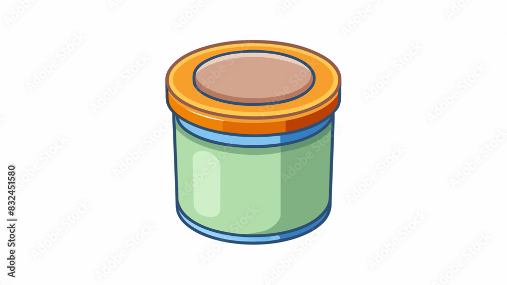 Poster This frequently used object is a small cylindrical container made of plastic or metal. It has a lid that can be twisted open and is used to store and. Cartoon Vector.