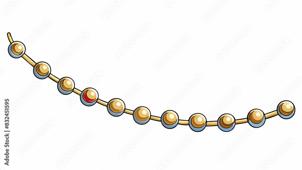Poster Think of a thin metallic string with small beads or crystals strung along its length. This type of string is often used in jewelry making and can add. Cartoon Vector.