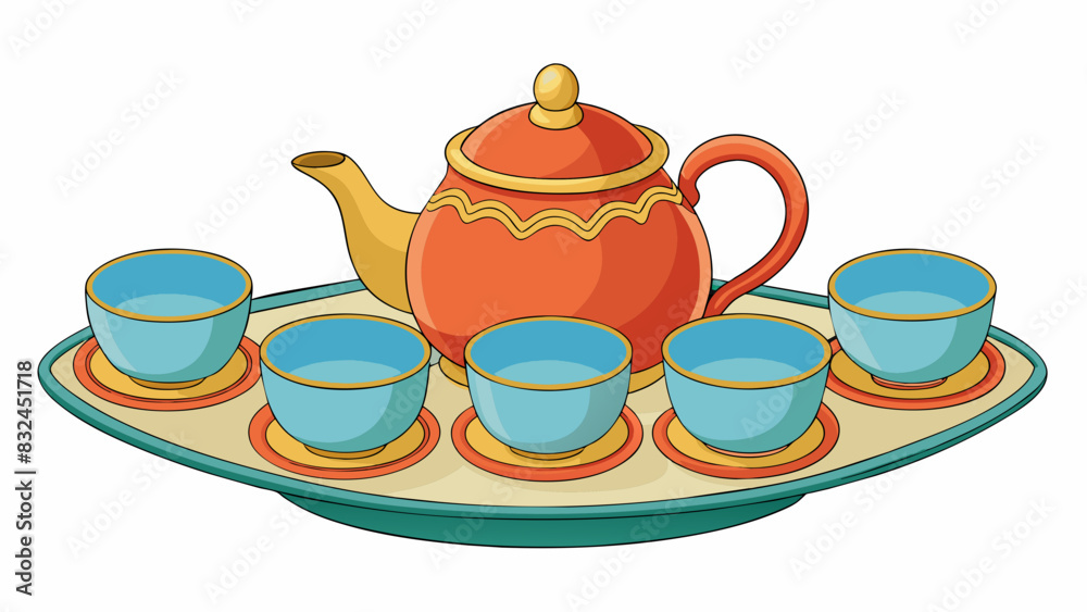 Poster traditional chinese tea set a delicate and elegant tea set made from smooth porcelain. the set inclu