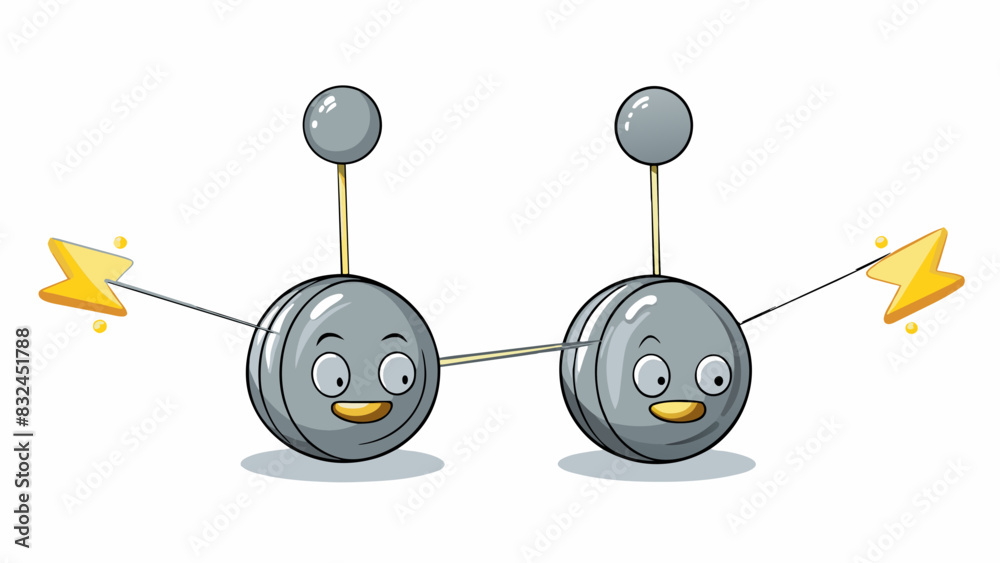 Poster two identical metal spheres are suspended from strings and brought close together. when an electric 