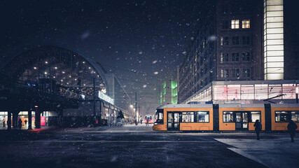 Obraz premium tram in the night 