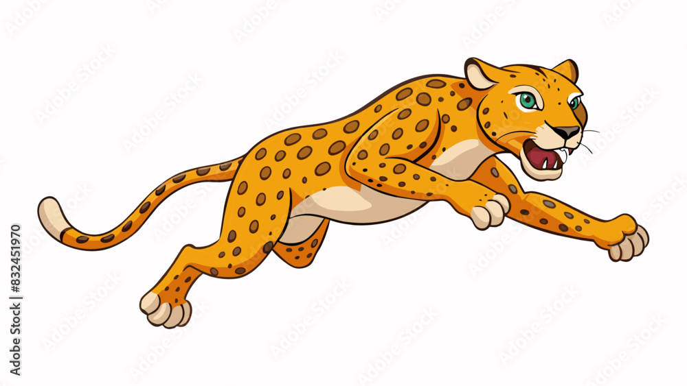 Poster with a graceful leap the powerful jaguar soared through the air its sleek and muscular body exuding 