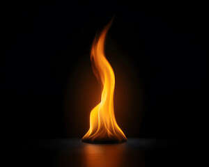 Intense Flame Rising from a Dark Surface A Symbol of Passion and Energy