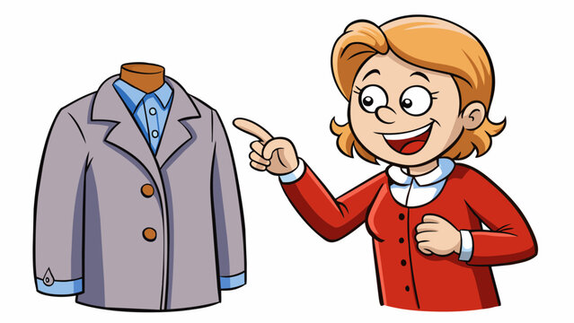 With a smirk she remarked on his thread coat teasing him about the holes and missing buttons.. Cartoon Vector.