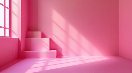 Obraz premium pink background with a gradient transitioning from light to dark pink
