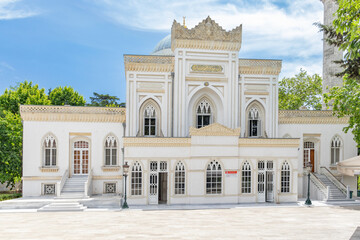 Fototapeta premium View of the Yıldız Mosque from the garden on a sunny day. Yildiz mosque. 