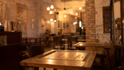 empty wooden table