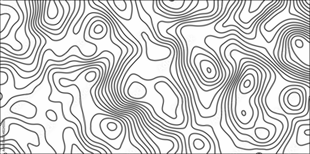Poster modern white and black abstract topographic contours 3d map background. geographic map conceptual de