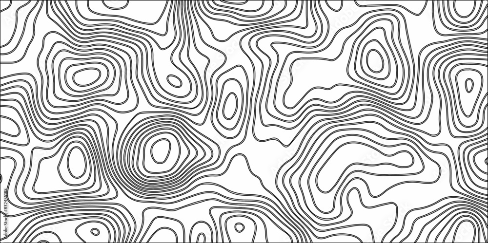 Poster modern white and black abstract topographic contours 3d map background. geographic map conceptual de
