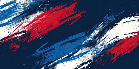 a image of a red, white and blue abstract painting
