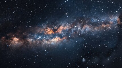 A peaceful night sky with a clear view of sparkling stars and distant galaxies, perfect for stargazing