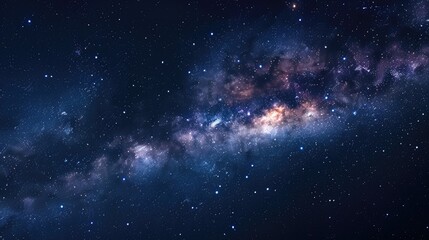 Fototapeta premium A peaceful night sky with a visible Milky Way and countless stars, creating a sense of awe and wonder