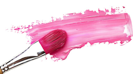 Hand painted stroke of pink paint brush 