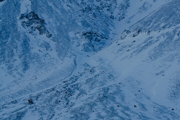 Snowy Valley Between Rocky Mountains Iceland no people outside