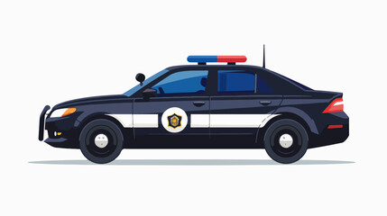 Fototapeta premium Illustration of a police car on a white background.