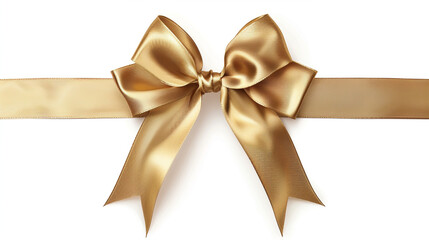 golden bow on a white background close up