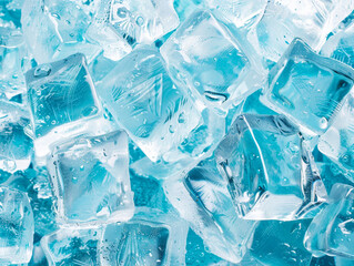 Obraz premium Beautiful background of ice cubes close up