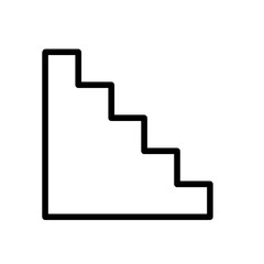 stair icon black line simple vector illustration isolated on white and transparent background. concept of staircase, graph, chart