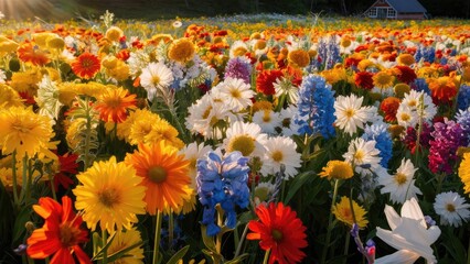 Summer Flower Field Landscape