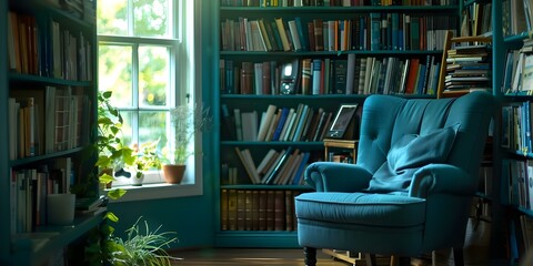 A Cozy Family Reading Corner with a Variety of Books. Concept Family Bonding, Cozy Reading Corner, Variety of Books, Relaxing Atmosphere, Quality Time