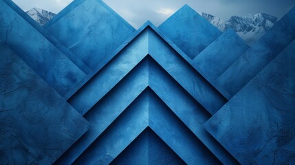 Abstract blue background with 3D pattern, interesting minimal background illustration