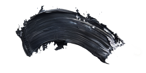 Black brush stroke contrasts against a clean white background or PNG