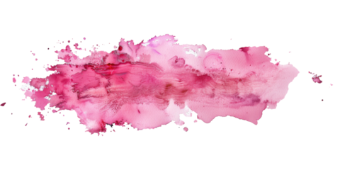 Pink ink smudge on white background or PNG